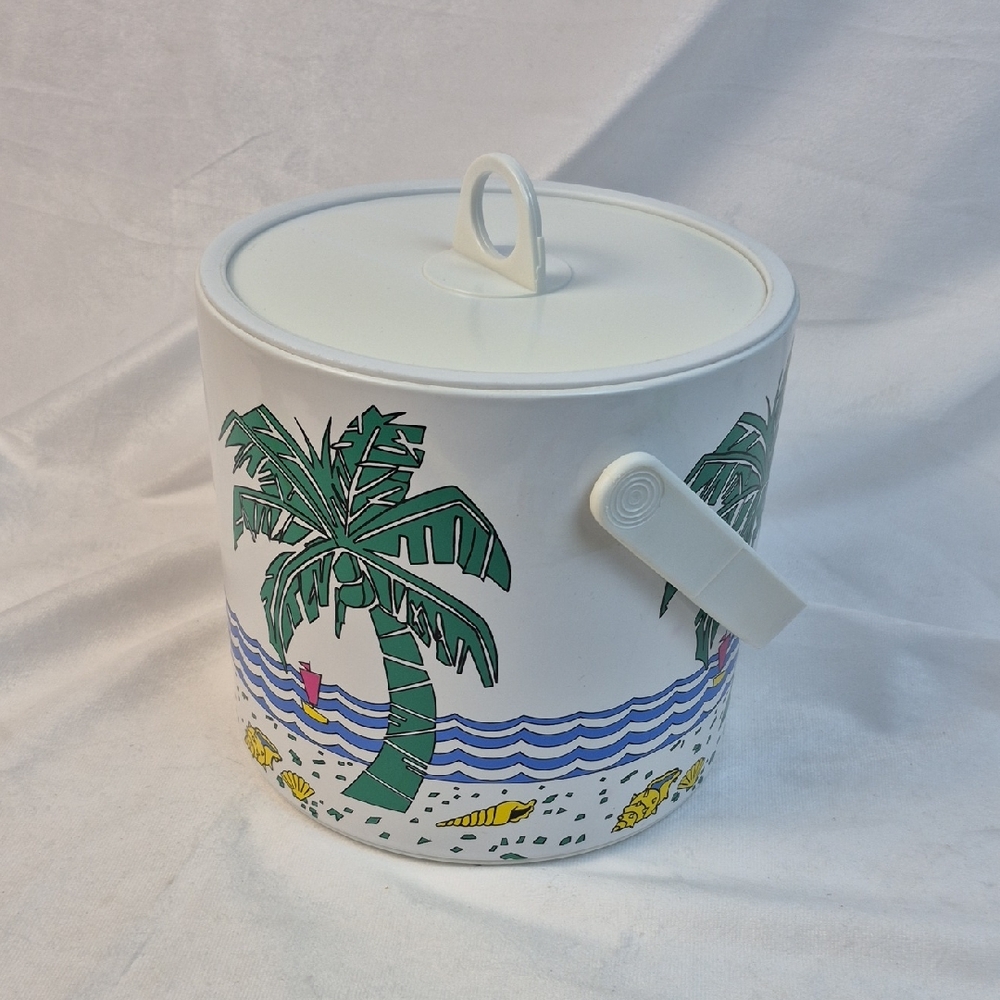 80s Tropical Palm Trees Beach Theme Ice Bucket
